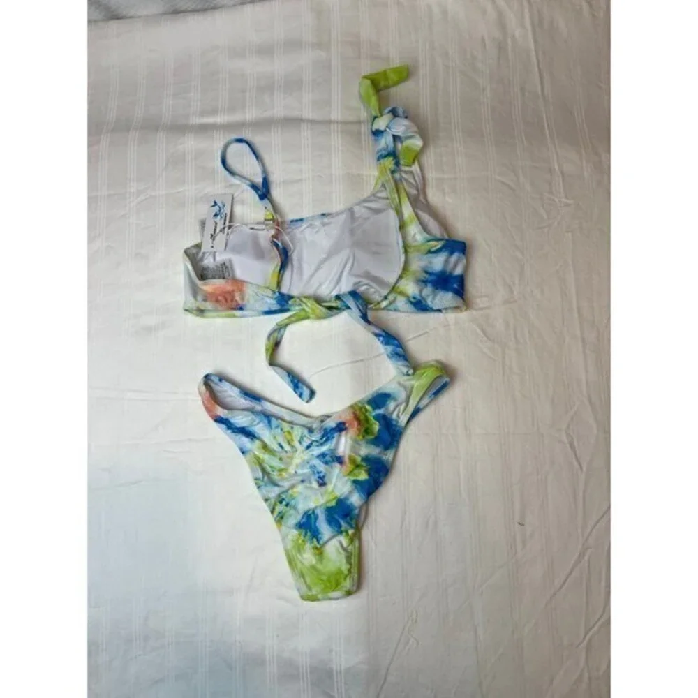 Mermaid Swimwear‎ Tie Dye 2 Piece Asymmetrical Bikini Size M RefM022